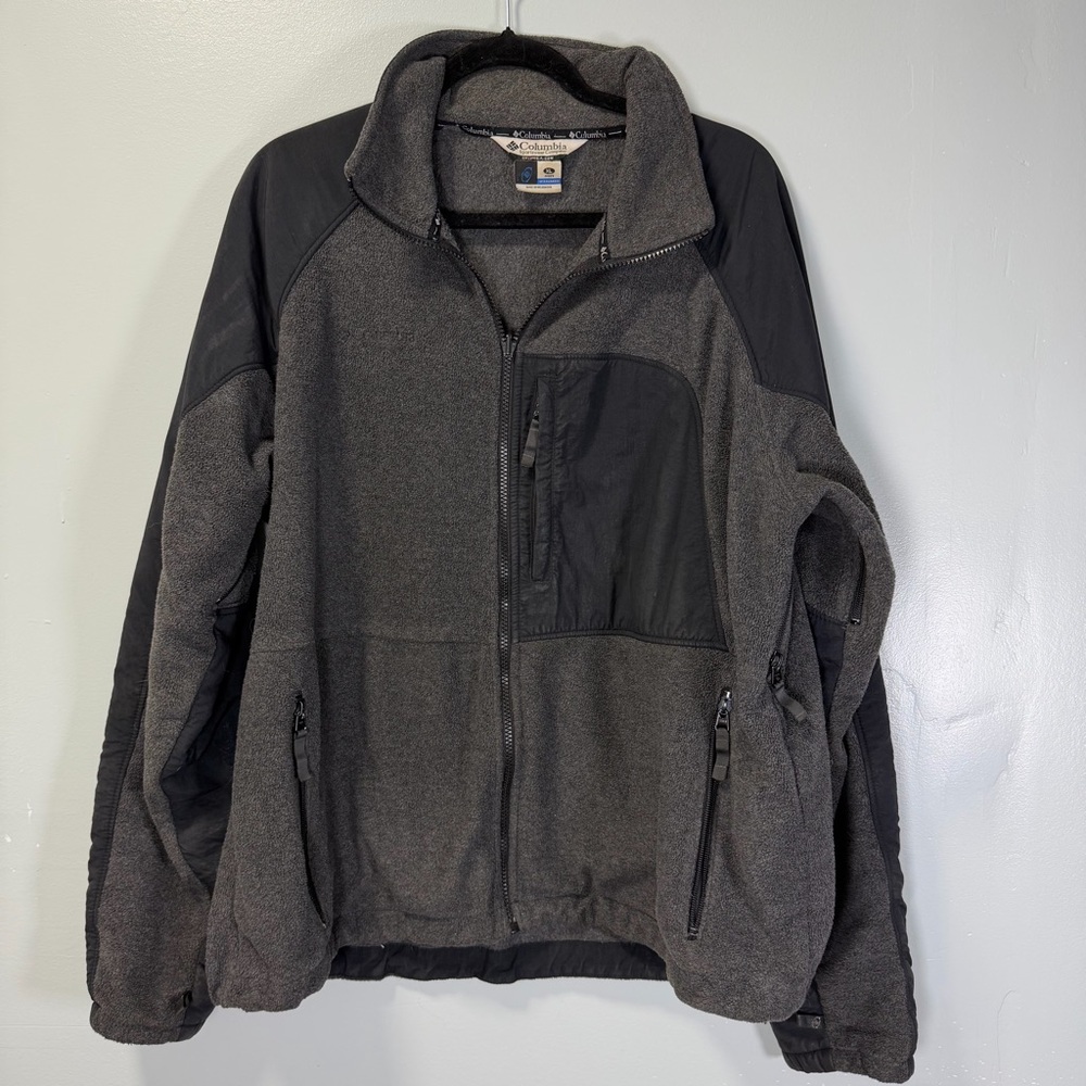 Columbia Interchange Black and Gray Fleece Jacket Sz‎ XL